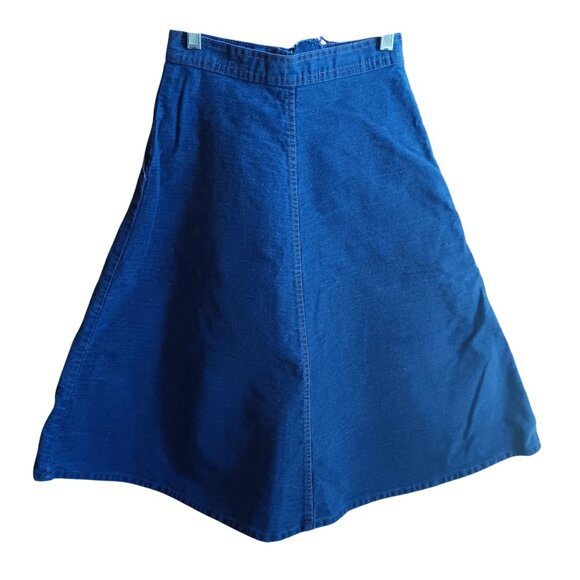 7 23W Vintage 1970's Denim Boho A-Line Copper Buttons High-Waisted True Boho USA - Picture 2 of 7